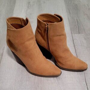 Pink Lily Suede Brown Booties